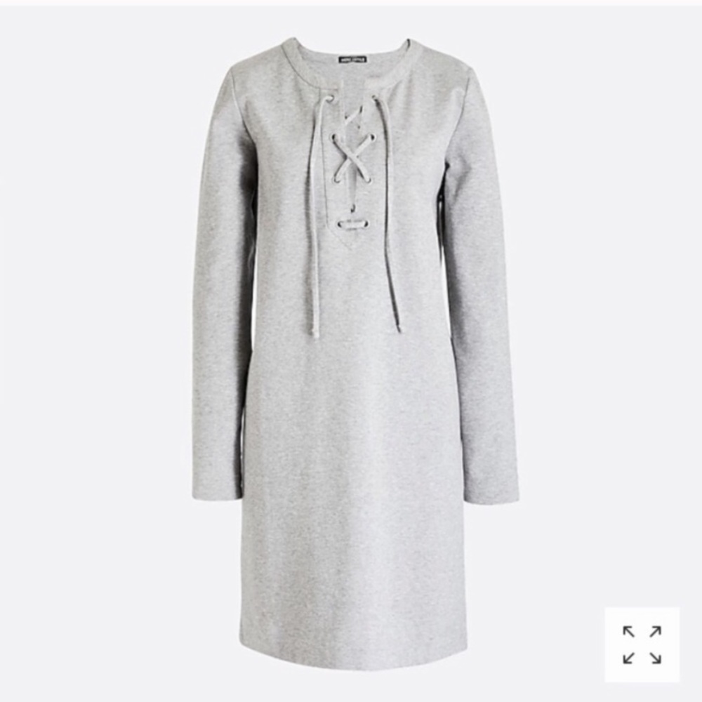 NWT J. Crew lace up front sweatshirt ponte knit sweatshirt dress - Picture 3 of 6